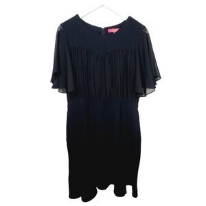 Catherine Malandrino Black Pleated Chiffon Bodice Fit & Flare Dress - Size 8